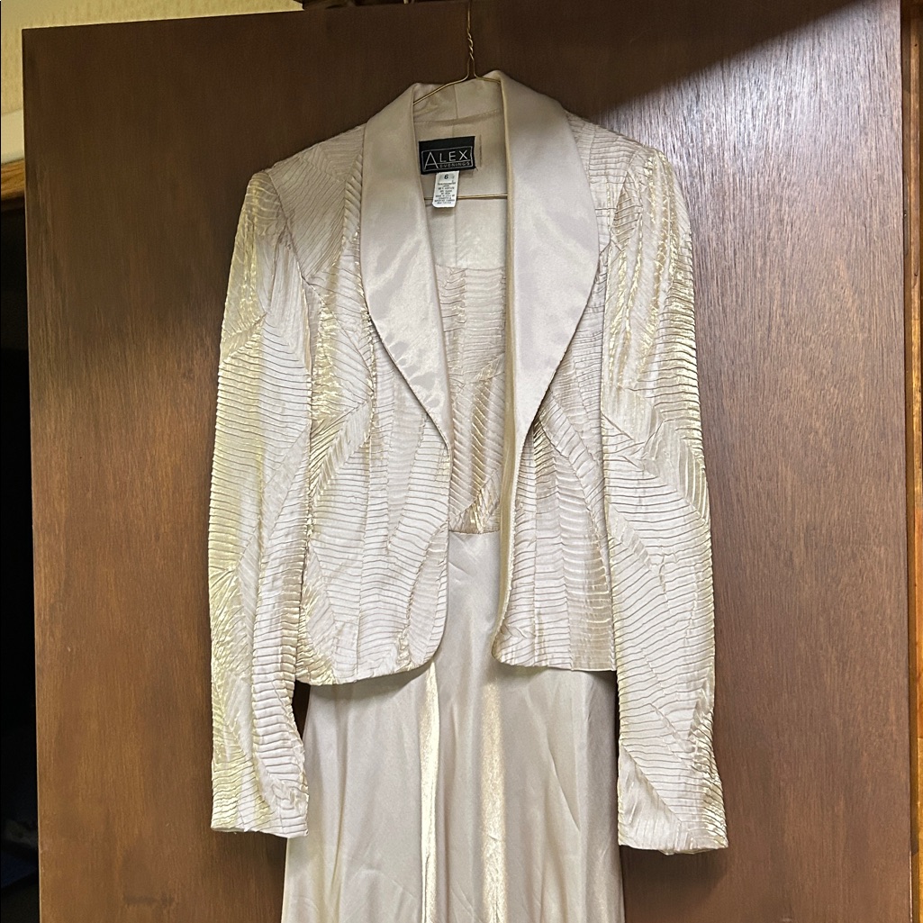 Alex Evenings Metallic Textured Jacket